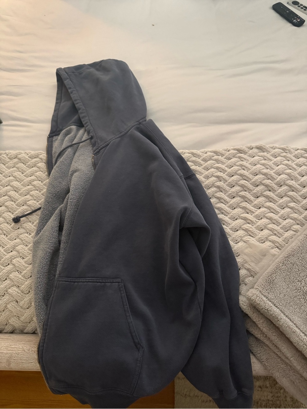Brandy Melville Charcoal Gray Hooded Jacket